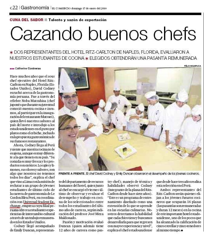 Recorte de El Comercio sobre USE (17/01/2010)